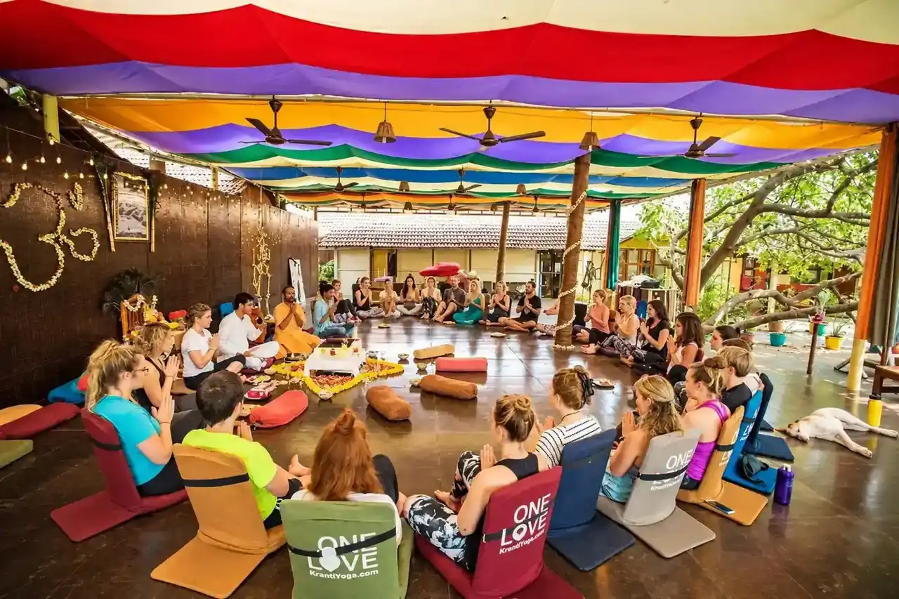 Meditation and pranayama in 300 hour training